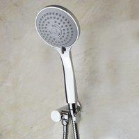 Nes Home Chrome Round Wall Outlet Elbow With 3 Mode Handheld Shower Handset & 1.5m Shower Hose in Silver
