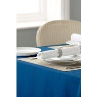 Vision Polyester Plain Circular Tablecloths in Dark Blue | Size: 173 cm