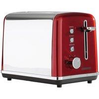 Daewoo 'Kensington' 2 Slice Toaster Stainless Steel Defrost Reheat 810W in Red
