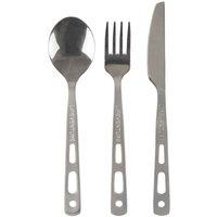 Lifeventure Stainless Steel Camping Cutlery Set in Silver