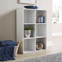 Home Source Storage Cube Shelves Bookcase Wooden Display Unit Fabric Drawers in White