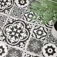FloorPops Valencia Charcoal Self Adhesive Vinyl Floor Tiles Pack of 6 (1.12sqm) in Black | Size: 305mm x 609.6mm