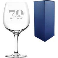 Uniqueful Personalised 70th Birthday Engraved Gin Copa Cocktail Glass in Clear