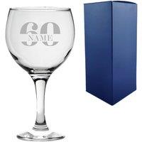 Uniqueful Personalised Gin Balloon Glass for 60th Birthday Design in Clear