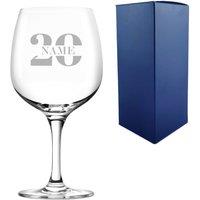 Uniqueful Personalised 20th Birthday Spanish Gin Copa Balloon Glass in Clear
