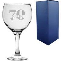 Uniqueful Personalised Gin Balloon Glass for 70th Birthday Celebration in Clear