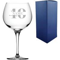 Uniqueful Personalised 40th Birthday Primeur Gin Balloon Glass in Clear