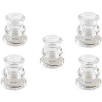 Marco Paul Set of 5 Taper Candle Holder Glass Candle Holder Candlestick in Clear