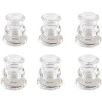 Marco Paul Pack of 6 Glass 7cm Taper Candle Stick Holder Table Centre Piece in Clear