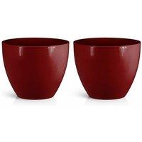 simpa Avant-Garde Gloss Plastic Planter Set of 2 in Red | Size: Large