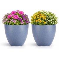 simpa Canterbury Marl Plastic Planter Light Grey, Set of 2 in Grey