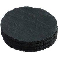 Selbrae House Round Slate Coasters - Set of 4 in Black