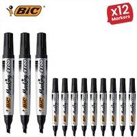 Bic 2300 Permanent Black Chisel Tip Marker - Single Pen 12 Packs