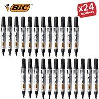 Bic 2300 Permanent Black Chisel Tip Marker - Single Pen 24 Packs