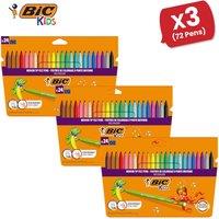 Bic Kid Couleur Washable Water-Based Felt Tip Pen Assorted - 3 Packs