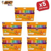 Bic Kid Couleur Washable Water-Based Felt Tip Pen Assorted - 5 Packs