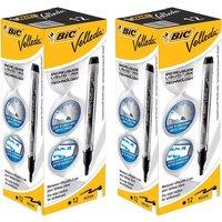 Bic Velleda Liquid Ink Dry Wipe Pocket Markers Black - 2 Packs
