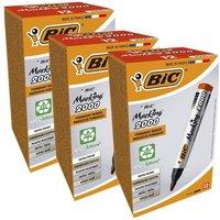Bic Marking 2000 ECOlutions Permanent Bullet Tip Markers Red - 12 - 3 Packs