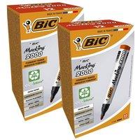 Bic Marking 2000 ECOlutions Permanent Bullet Tip Markers Red - 12 - 2 Packs