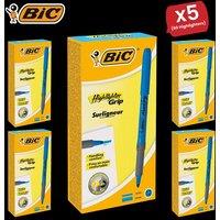 Bic Briteliner Grip Highlighter Pen Blue - Pack of 12 - 5 Packs