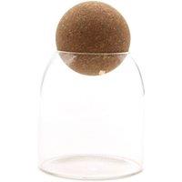 KDMD Cottage Cork-Ball Glass Jar - Clear 10cm for Spices & Herbs