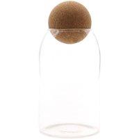 KDMD Cottage Cork-Ball Glass Jar - Clear 15cm for Pantry & Decor
