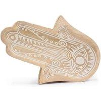 KDMD Hamsa Whitewash Long Tray 30x20.5x2.5cm for Decor & Organization in Brown | Size: 30x20.5x2.5 cm