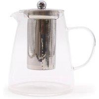 KDMD Glass Infuser Teapot Flask 950ml - Clear, Stovetop Safe, Gift Box in Clear