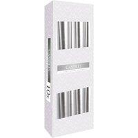 KDMD Silver Metallic Taper Candle - Elegant, Reflective, Steady Burn