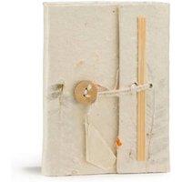 KDMD Mini Lokta Flowers Notebook 12x8cm -40 Pages, Handmade Botanical Cover in Off-White | Size: 12x8 cm