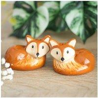 KDMD Cute Woodland Fox Salt & Pepper Shakers - Ceramic Kitchen Decor in Orange