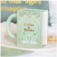 KDMD Coffee & Books Green Book-Shaped Mug - 450ml, Hand Wash Only