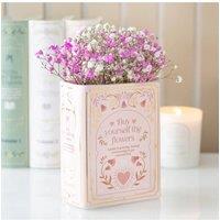 KDMD Pink Book-Shaped Ceramic Vase - Elegant Floral Decor for Book Lovers