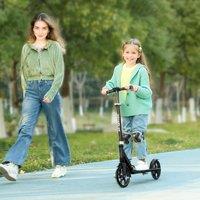 AIYAPLAY Kids Scooter, Foldable Kick Scooter w/ Adjustable Handlebar in Black