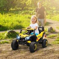 AIYAPLAY Kids Electric Car with Remote Control for Ages 3-5 Years in Yellow