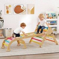AIYAPLAY 8-in-1 Toddler Climbing Frame, Play Triangle Set, Multicolour