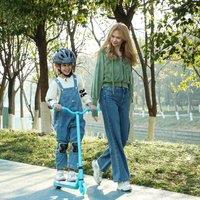 AIYAPLAY Electric Scooter for Kids 4-7, with Auxiliary Rear Wheels in Blue