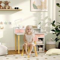 AIYAPLAY Kids Desk & Chair Set for Studying, Reading, Drawing in Pink | Size: 1 Pack
