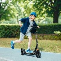 AIYAPLAY Kids Scooter, Foldable Kick Scooter w/ Adjustable Handlebar in Black