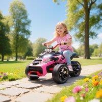 AIYAPLAY 12V Kids Electric Ride On Car, Battery Powered Ride On ATV in Pink