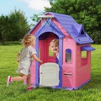 AIYAPLAY Playhouse for Kids Outdoor Indoor, 5 in 1 Garden House in Pink