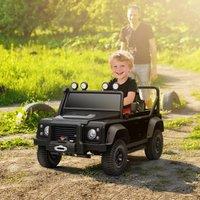 AIYAPLAY Kids Ride On Car, 12V Battery-Powered Electric Car with Remote in Black