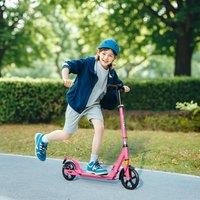 AIYAPLAY Kids Scooter, Foldable Kick Scooter w/ Adjustable Handlebar in Pink