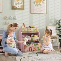 AIYAPLAY Girl's Kids Toy Storage Unit with 6 Storage Boxes for Playroom, Pink