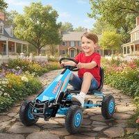 AIYAPLAY Kids Pedal Go Kart with Adjustable Seat, EVA Tyres in Blue