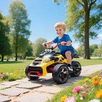 AIYAPLAY 12V Kids Electric Ride On Car, Battery Powered Ride On ATV in Yellow
