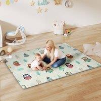 AIYAPLAY Baby Play Mat Double-Sided, Kids Floor Mat, Car Track & Owl Theme