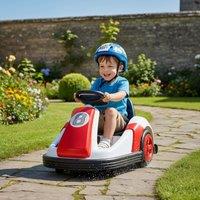 AIYAPLAY Kids Bumper Car with 360-Degree Rotation Spin, Safety Belt in Red | Size: 1 Seater