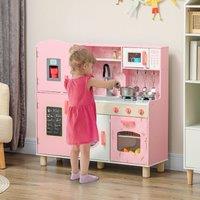 AIYAPLAY Play Kitchen Kids Kitchen Set with Lights & Sounds - Pink