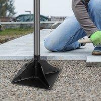 Walensee 8x8 Inch Steel Tamper 48 Inch Handle Rubber Grip in Black